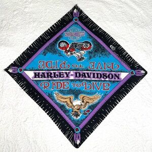 Vintage Harley-Davidson Live To Ride, Ride To Live Bandana